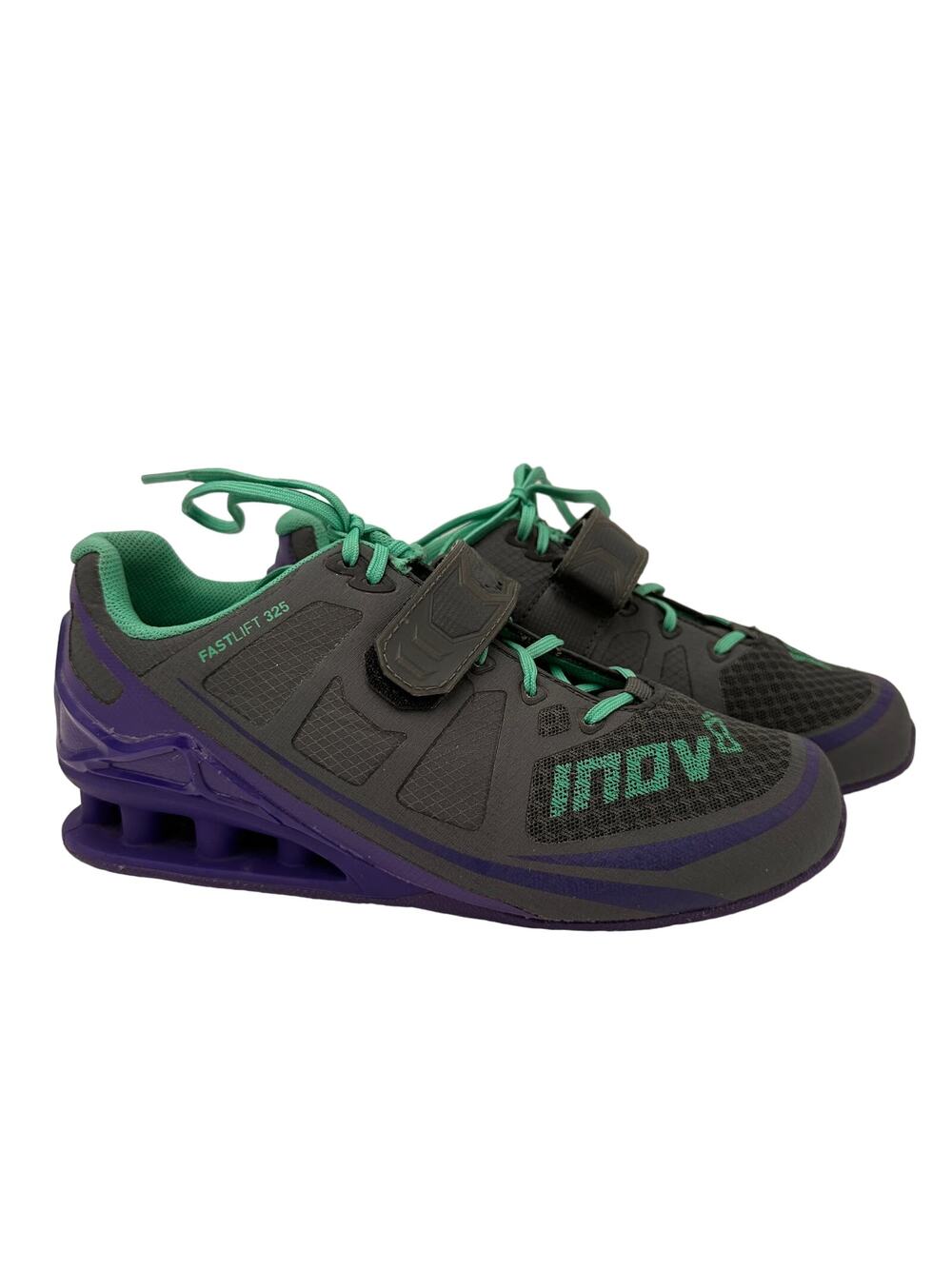 INOV-8 Fastlift 325 Shoes Grey & Mint Fitness Shoes Size 7.5